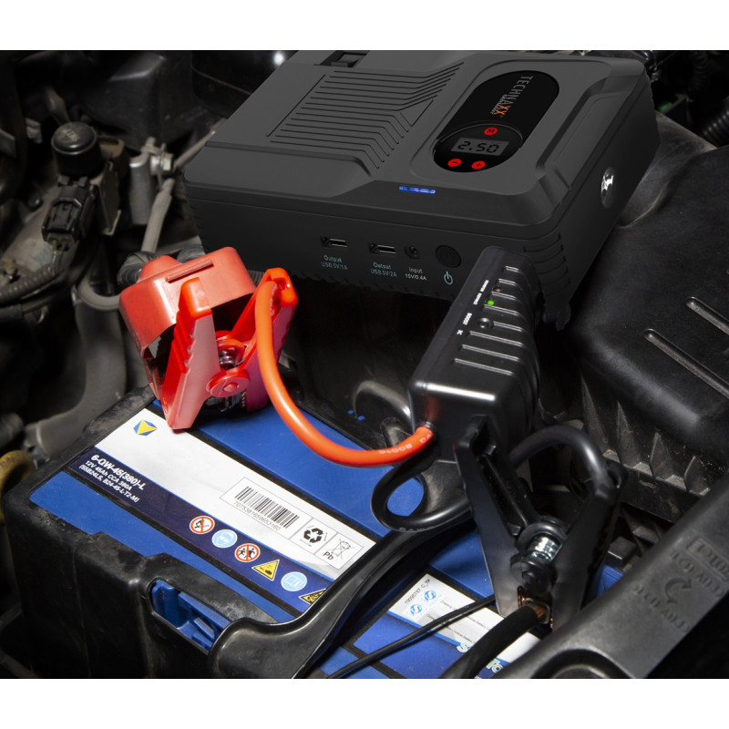 Booster pour voiture Jump Starter 4 en 1 14 Ah TECHNAXX Booster pour voiture Jump Starter 4 en 1 14 Ah TECHNAXX