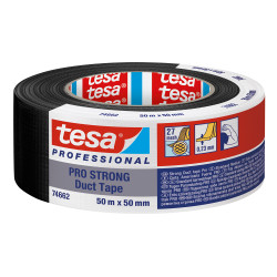 Ruban adhésif toilé TESA Pro Strong Noir – Adhérence Forte | TESA