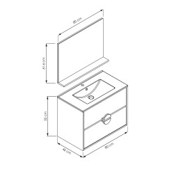 Ensemble de salle de bain Sunset chêne vintage naturel 80 cm ALLIBERT