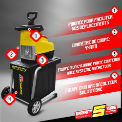 Broyeur Électrique GBV2844SW 2800W | GARDEO PRO