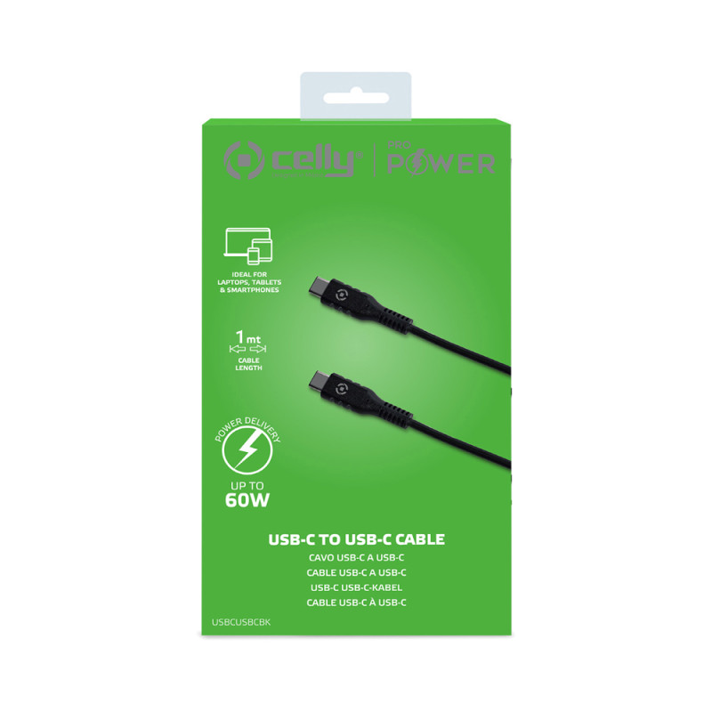 Câble USB C 60W 1m – Charge Rapide | CELLY Câble USB C 60W 1m – Charge Rapide | CELLY