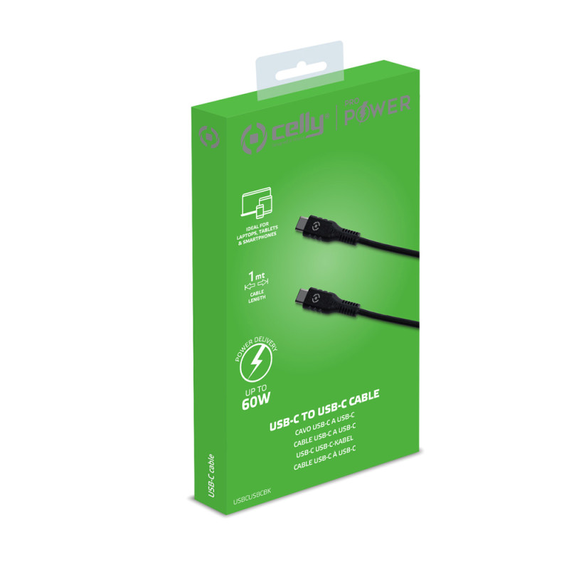 Câble USB C 60W 1m – Charge Rapide | CELLY Câble USB C 60W 1m – Charge Rapide | CELLY