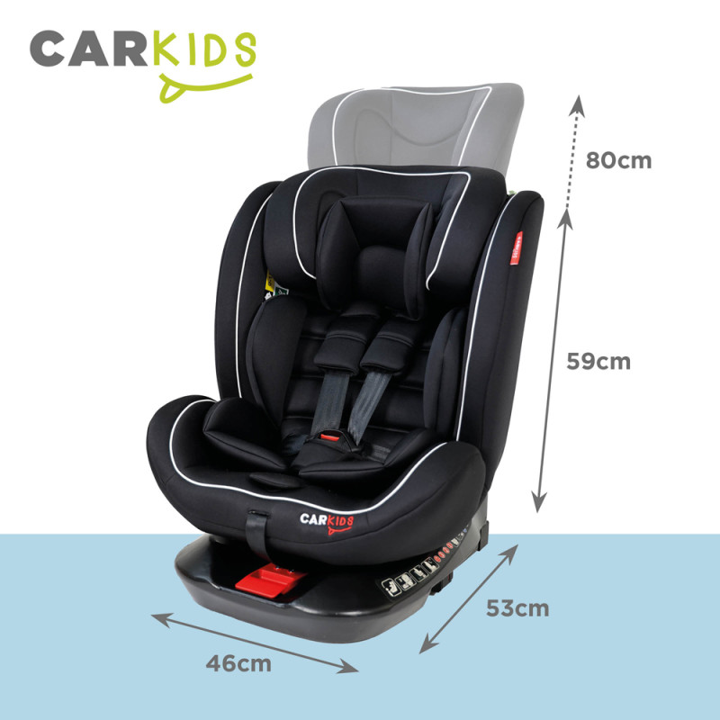 Siège Auto Isofix Rotatif Darcy 40-150cm Noir Blanc CARKIDS | CARKIDS
