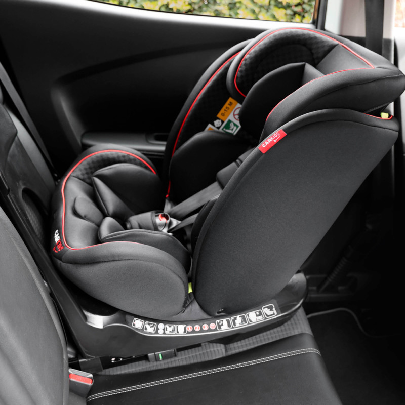 Siège auto Isofix rotatif Darcy CARKIDS noir et rouge 40–150 cm | CARKIDS