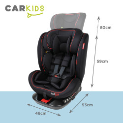 Siège auto Isofix rotatif Darcy CARKIDS noir et rouge 40–150 cm | CARKIDS