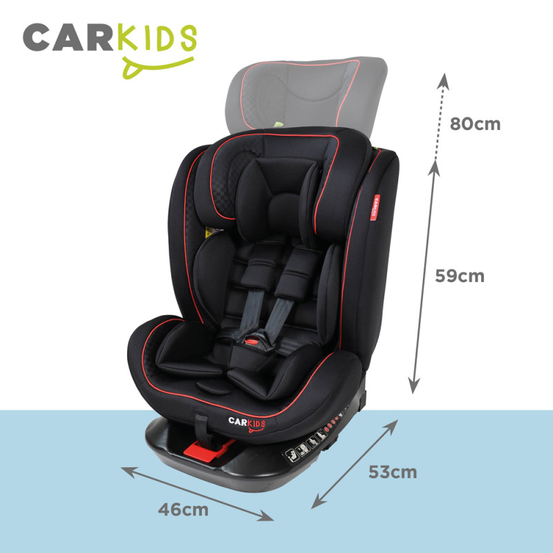 Siège auto Isofix rotatif Darcy CARKIDS noir et rouge 40–150 cm | CARKIDS