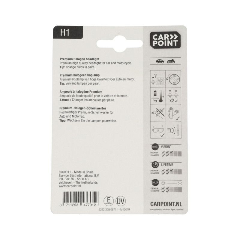 Ampoule H1 12V 55W CARPOINT – Éclairage Voiture | CARPOINT
 Ampoule H1 12V 55W CARPOINT – Éclairage Voiture | CARPOINT
