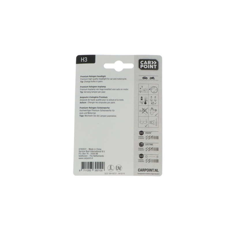 Ampoule H3 12V 55W CARPOINT – Éclairage Premium | CARPOINT