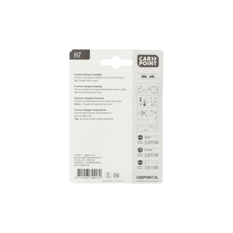 Ampoule H7 Premium 12V 55W – Éclairage Optimal | CARPOINT Ampoule H7 Premium 12V 55W – Éclairage Optimal | CARPOINT