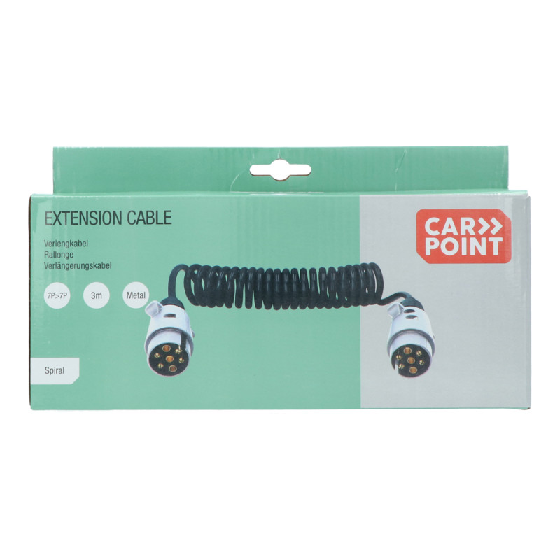 Câble d'extension remorque 3m – Fiches métal | CARPOINT Câble d'extension remorque 3m – Fiches métal | CARPOINT