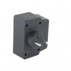 Domino 2 x 16 A et 2 USB avec interrupteur noir CHACON Domino 2 x 16 A et 2 USB avec interrupteur noir CHACON