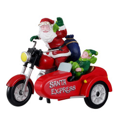 Figurine Père Noël en moto LEMAX – Déco Noël Magique

