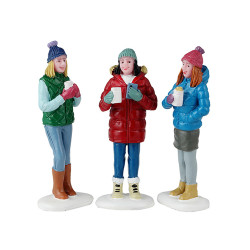Figurines «Chocolat chaud», lot de 3 LEMAX – ambiance hivernale