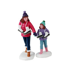 Figurine Patin à Glace Sœurs – Scène Hivernale | LEMAX