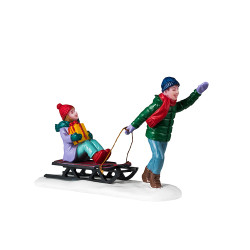 Figurine enfants en luge LEMAX – Décoration Noël | LEMAX