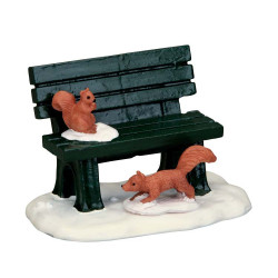 Figurine écureuil sur banc LEMAX – Déco Noël | LEMAX