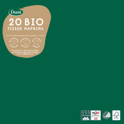 Serviette en tissu Bio 3 plis 33 x 33 cm vert foncé 20 pièces DUNI Serviette en tissu Bio 3 plis 33 x 33 cm vert foncé 20 pièces DUNI