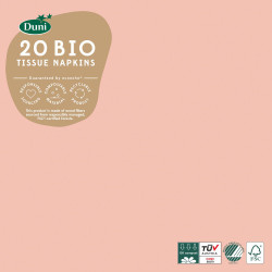 Serviette en tissu Bio 3 plis 33 x 33 cm rose douce 20 pièces DUNI Serviette en tissu Bio 3 plis 33 x 33 cm rose douce 20 pièces DUNI