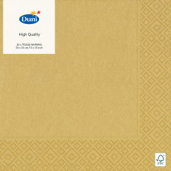 Serviette en tissu 3 plis 33 x 33 cm or 20 pièces DUNI Serviette en tissu 3 plis 33 x 33 cm or 20 pièces DUNI