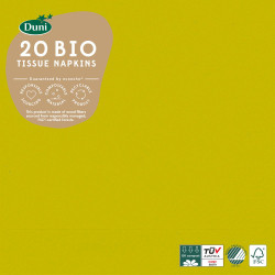 Serviette en tissu Bio 3 plis 33 x 33 cm kiwi 20 pièces DUNI Serviette en tissu Bio 3 plis 33 x 33 cm kiwi 20 pièces DUNI