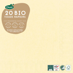 Serviette en tissu Bio 3 plis 33 x 33 cm crème 20 pièces DUNI Serviette en tissu Bio 3 plis 33 x 33 cm crème 20 pièces DUNI