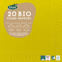 Serviette en tissu Bio 3 plis 24 x 24 cm kiwi 20 pièces DUNI Serviette en tissu Bio 3 plis 24 x 24 cm kiwi 20 pièces DUNI