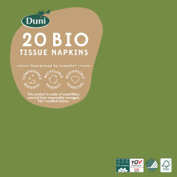 Serviette en tissu Bio 3 plis 24 x 24 cm vert feuille 20 pièces DUNI Serviette en tissu Bio 3 plis 24 x 24 cm vert feuille 20 pièces DUNI