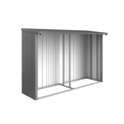 Panneau arrière pour abri bûches gris métallisé 2,88 x 1,96 m BIOHORT