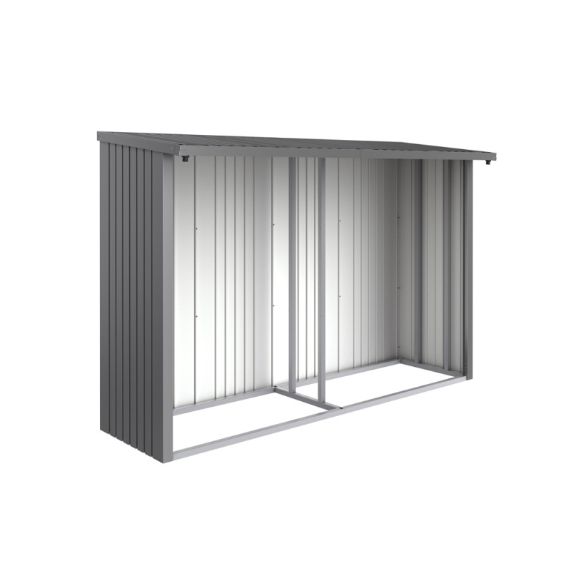 Panneau arrière pour abri bûches gris métallisé 2,88 x 1,96 m BIOHORT