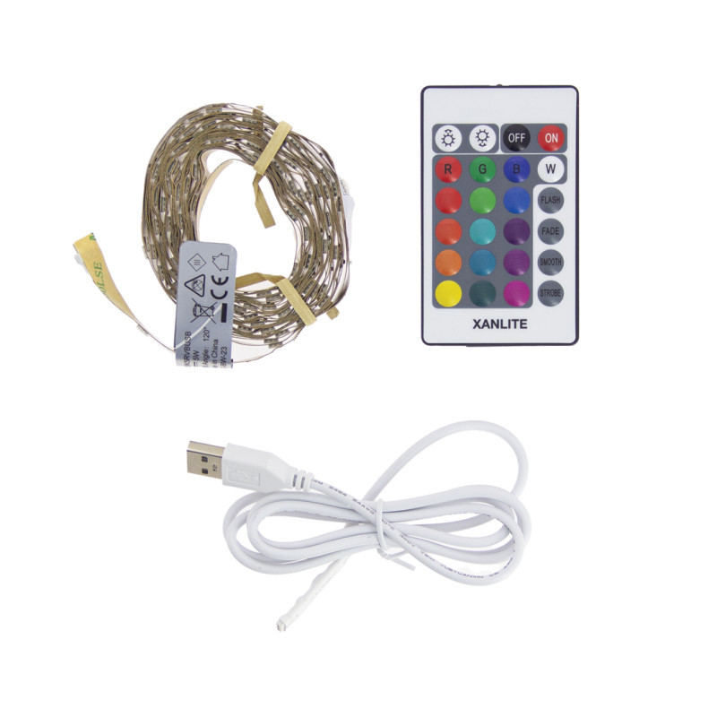 Ruban LED RGB USB 5 m 5 W XANLITE Ruban LED RGB USB 5 m 5 W XANLITE