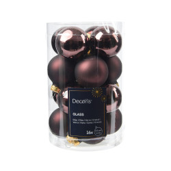 Boules de Noël Verre Noir 3,5cm – 16 Pièces | DECORIS


