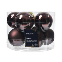 Boule de Noël Truffe Noire Verre 6cm – Lot 10 Pièces | DECORIS