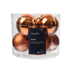Boules de Noël en verre « Cidre chaud » Ø 7 cm, 8 pièces – Ambiance festive