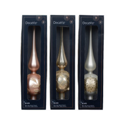 Cimier en verre doré motifs – Déco festive | DECORIS