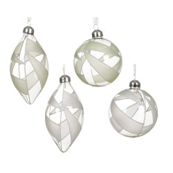 Boule de Noël Verre Rayures Ø 8cm – Déco Festive | DECORIS