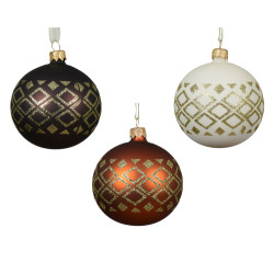 Boule de Noël en verre à paillettes Ø 8 cm – festive et brillante