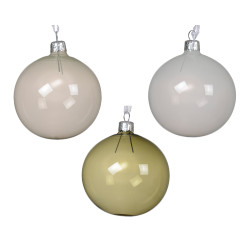 Boule de Noël en verre transparent Ø 8 cm – Déco festive | DECORIS