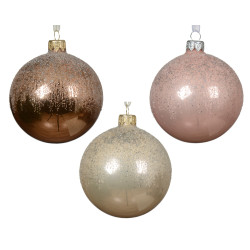 Boule de Noël Pailletée Verre Ø 8cm – Scintillez | DECORIS

