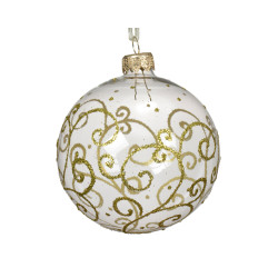 Boule de Noël Verre Paillettes Ø 8cm – Scintillez ! | DECORIS