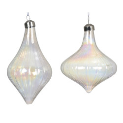 Boule de Noël Verre Irisé Transparent – Éclat Magique