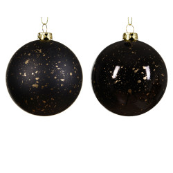Boule de Noël incassable noire Ø 8 cm – Déco festive | DECORIS