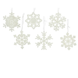 Flocon de neige pailleté Ø 10 cm – Déco festive | DECORIS

