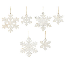 Flocon de neige bois à suspendre – Déco hivernale | DECORIS
