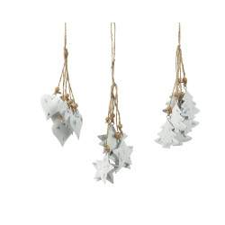 Figurine fer à suspendre blanche 25cm – Déco Noël | DECORIS

