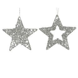 Étoile Argentée à Suspendre Ø 15 cm – Déco Festif

