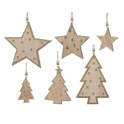 Figurine Bois à Suspendre 3 Pièces – Déco Festive

