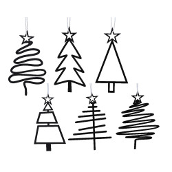 Sapin fer à suspendre noir 11 cm – Déco festive | DECORIS