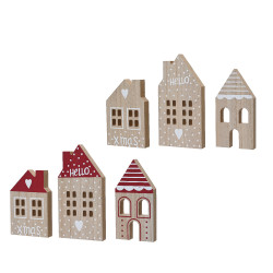 Set de maisons en bois 3 pièces – Déco Noël Magique

