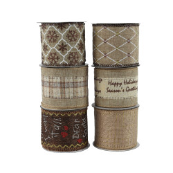 Ruban polyester naturel 2,7 m – déco festive | DECORIS