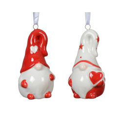 Gnome de Noël à suspendre 9 cm – Déco festive | DECORIS